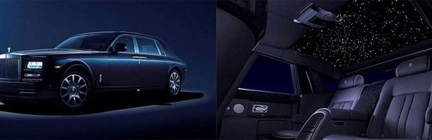 Rolls-Royce Phantom med stjärnspäckat tak